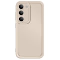Pikkukuva 1 / 5: Samsung Galaxy S23 Suojakuori Silikoni Pehmeä Kosketus Kohotetut Reunat Beige Beige