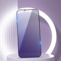 Miniatyrbillede 4 af 6: Skærmbeskyttelse - AVIZAR - iPhone 13 Pro Max - hærdet glas - blålysbeskyttelse - ridsefast Svart