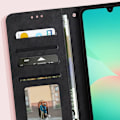 Pikkukuva 3 / 5: Samsung Galaxy A26: Musta Lompakko ja Video Tuki Perhospussukka Svart