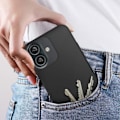 Miniatyrbild 4 av 5: Fodral till iPhone 16 - AVIZAR - Halvstyv Soft-touch Anti-fingeravtryck Svart Svart