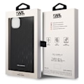 Miniatyrbillede 2 af 5: Etui til iPhone 14 - KARL LAGERFELD - Saffiano læderfinish - Art Deco Print - Sort Svart