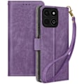 Pikkukuva 1 / 5: Kotelo Honor 200 Smart Brushed Effect -lompakolle ja purppurajalustalle Lila
