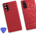 Pikkukuva 4 / 4: Takalasi Samsung Galaxy S20 FE:lle Alkuperäinen huoltopaketti Samsung Red Röd