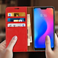 Miniatyrbillede 3 af 4: Xiaomi Mi A2 Lite Etui Læder Pung Stand Funktion - Rød Rød