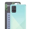 Miniatyrbillede 3 af 4: Cache Batteri - Samsung - Galaxy A71 - Blå Prisme Crush - Original - Nem Installation Bleu Prisme Kross