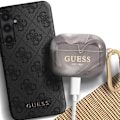 Miniatyrbillede 3 af 5: Coque til AirPods 3 Marmor Silikone Hård med Karabinhage Guess Sort Svart
