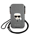 Miniatyrbild 1 av 2: Smartphone-fodral - Karl Lagerfeld - Modell Karl - Saffiano syntetiskt läder - Axelrem - Grå Grå