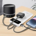 Miniatyrbillede 4 af 5: Backup-batteri - LINQ - 15000mAh - 4 i 1 aftageligt kabel - USB-udgang - Kompakt Vit
