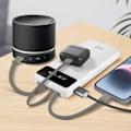 Pikkukuva 4 / 5: Vara-akku - LINQ - 15000 mAh - Irrotettava 4 in 1 -kaapeli - USB-lähtö - Kompakti Vit