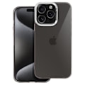 Miniatyrbillede 1 af 5: Etui til iPhone 16 Pro Max - AVIZAR - Blødt - Smoked - Sort metallisk kontur Svart