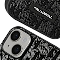 Miniatyrbillede 4 af 5: Etui til iPhone 14 - KARL LAGERFELD - Saffiano læderfinish - Art Deco Print - Sort Svart