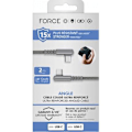 Miniatyrbillede 1 af 4: Ultraforstærket USB C/USB C vinklet kabel 2m 60W Grå - Force Power Livstidsgaranti