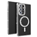 Pikkukuva 1 / 6: Kuori - ILMOITA - Samsung Galaxy S22 Ultra - Kiinteä - Hopeiset strassit - Yhteensopiva MagSafe Grå