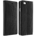Miniatyrbillede 2 af 4: iPhone 6/6s case - ægte læder - sort - hård skal - kortlommer - støttefunktion Svart