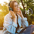 Miniatyrbillede 3 af 5: Trådløst Bluetooth-headset - AKASHI - 15 timers batterilevetid - Integreret mikrofon - Genanvendeligt - FM-radio