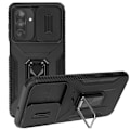 Miniatyrbillede 1 af 5: Silikonecover til Samsung Galaxy A26 med ringestøtte og kameradække i sort Svart
