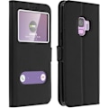 Miniatyrbillede 1 af 4: Housse til Samsung Galaxy S9 - AVIZAR - Silikone Gel Cover - Øko-læder - Sort - Fleksibel Svart