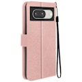 Miniatyrbillede 1 af 5: Etui til Google Pixel 8 Wallet Stand Funktion med håndledsrem Mayaxess Pink Champagne