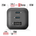 Miniatyrbild 3 av 5: Väggladdare - SWISSTEN - Swissten Black - GaN Technology - 65W - 3 USB-portar Svart