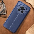 Miniatyrbild 3 av 6: Fodral för Honor Magic 6 Pro 5G Silikongel Läderstruktur Blå Blå