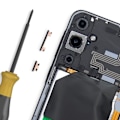 Pikkukuva 4 / 4: Virta- ja äänenvoimakkuuspainike Samsung Galaxy A55 Blackille