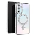 Pikkukuva 1 / 6: Timanttikotelo Samsung Galaxy A15 -puhelimelle - AVIZAR - tekojalokivi Contour - MagSafe-magneettirengas - läpinäkyvä takaosa Grå