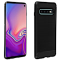 Miniatyrbillede 1 af 4: Coque - Samsung - Galaxy S10 - Silikone Gel - Carbon Finish - Børstet Aluminium Effekt Svart