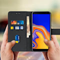 Pikkukuva 3 / 4: Samsung Galaxy J4 Plus - AVIZAR - Folio Lompakko - Silikoni Geeli - Magneettinen - Videotuki Svart