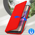 Miniatyrbild 4 av 4: Housse - Xiaomi - Redmi Note 10 / Note 10s - Ekologisk läder - Röd - Videostöd Röd