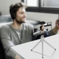 Miniatyrbild 3 av 4: Mini metallstativ för smartphones med utdragbara ben, 360° roterbar - LINQ - Silvergrå - Maxvikt 2 kg