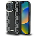 Miniatyrbillede 1 af 6: iPhone 16 Pro Cover - DKNY Læder Hardcase Ternet Mønster Magsafe (DKHMP16LPCPVSLK) - Sort svart