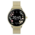 Miniatyrbillede 2 af 6: Dameforbundet ur med elegant rustfrit stål mesh armbånd Forever Gold Gul