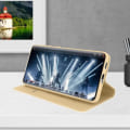 Miniatyrbild 3 av 4: Fodral för Samsung Galaxy S21 Ultra - DUX DUCIS - Ekologiskt läder - Gul - Kortfack - Videostöd Guld