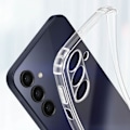 Pikkukuva 3 / 6: Suojakuori Samsung Galaxy A15:lle - AKASHI - Iskunkestävät silikonivahvistetut kulmat - Läpinäkyvä Transparent