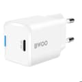 Nätadapter - BWOO - 30W - GaN - USB-C - Kompakt och Lätt Vit