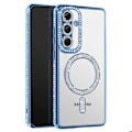Miniatyrbild 1 av 5: Coque Diamant för Samsung Galaxy A56 MagSafe Kontur Strass Blå Blå