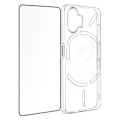 Miniatyrbillede 1 af 6: Etui til Nothing Phone 2 Silikone Gel og hærdet glas Faset kant Sort Svart