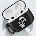 Miniatyrbillede 4 af 5: Cover til AirPods Pro 2 - KARL LAGERFELD - Stødabsorberende Blød med Ring - Sort Svart