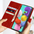 Miniatyrbild 4 av 4: Fodral för Samsung Galaxy A51 - AVIZAR - Röd - Ekologiskt läder - Magnetstängning - Videostativ Röd