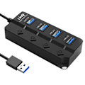 Miniatyrbillede 2 af 4: USB til USB 3.0 Hub - 3x USB 2.0 Dataoverførsel 5 Gb-s LinQ Sort