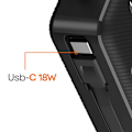 Pikkukuva 5 / 5: Kantohihnan ulkoinen akku 8000 mAh USB C ja Lightning LinQ musta Svart