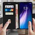 Pikkukuva 3 / 4: Kotelo - AVIZAR - Xiaomi Redmi Note 8 - Täyskotelo - Korttipidike - Video Tuki - Musta Svart