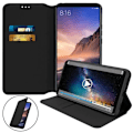 Miniatyrbild 2 av 4: Housse - AVIZAR - Xiaomi Mi Max 3 - Fodral Folio Plånbok - Ekoskinn - Svart Svart