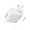 Miniatyrbillede 2 af 5: Lader 130W 2 USB-C 100W + 1 USB 30W USB-C Kabel 100W Akashi Hvid