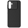 Miniatyrbild 1 av 6: Nillkin hårt fodral för Samsung Galaxy A15 5G - Stötsäkert förstärkta hörn - skjutbart kameraskydd - svart Svart