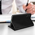 Miniatyrbillede 4 af 5: Galaxy S21 FE Folio Case Ægte læder kortholder Video Support - AVIZAR - Sort - Rigid - Flap - Unisex Svart