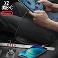 Miniatyrbillede 4 af 5: Biloplader - Swissten - 30W - Dobbelt USB-C port - Power Delivery - Kompakt Sort Svart
