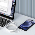 Miniatyrbillede 5 af 6: USB-C til Lightning kabel 20W Opladning Synkronisering Økodesign Akashi Hvid Vit