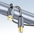 Miniatyrbild 4 av 5: Kabel USB-A 2.0 till USB-B 2.0 Snabb och stabil överföring Flätad nylon 1,5 m LinQ