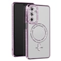 Miniatyrbillede 1 af 6: Coque Diamant til Samsung Galaxy A16 MagSafe Kontur Rhinsten Lilla Lila